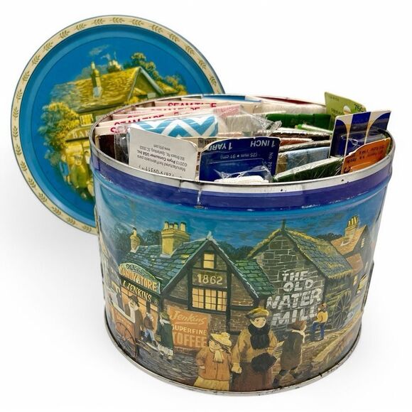 Seam Binding Tape Hem Facing Bias Tape Elastic Band Patches Cookie Tin Bundle - Picture 2 of 16